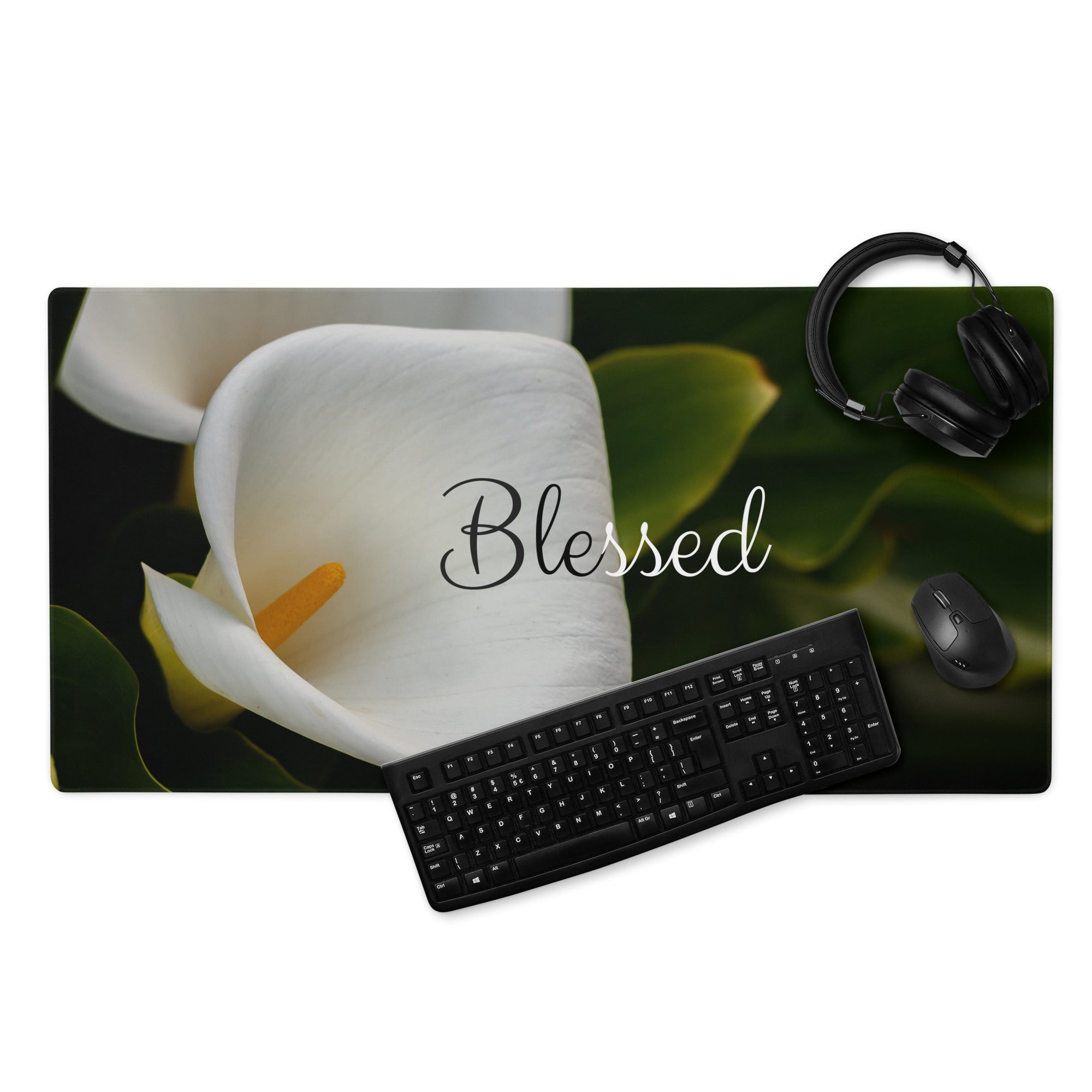 Calla Lily Gaming mouse pad Landscape Gaming Mouse Pad with RGB Led, Large Gaming Mouse Pad, Extended Mouse Pad for Gamers