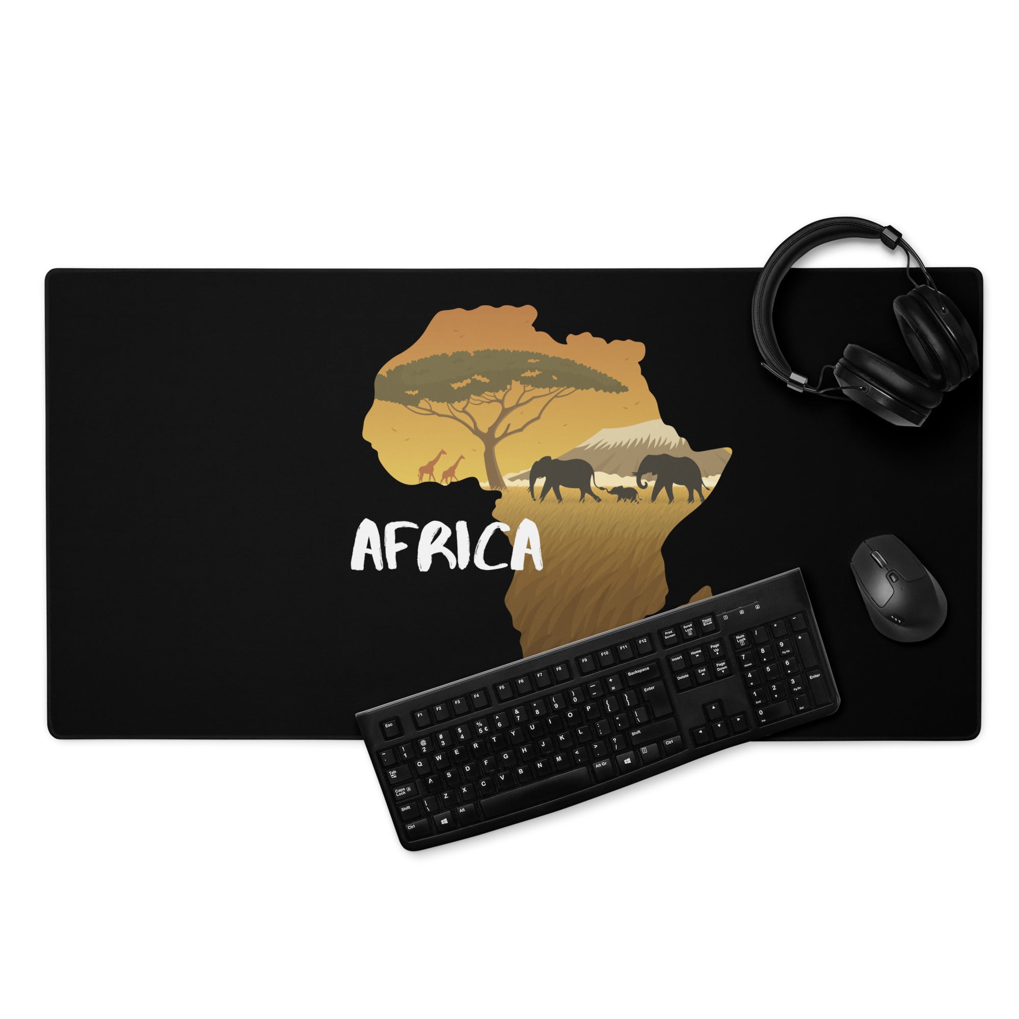 African Continent Gaming mouse pad Landscape Gaming Mouse Pad with RGB Led, Large Gaming Mouse Pad, Extended Mouse Pad for Gamers