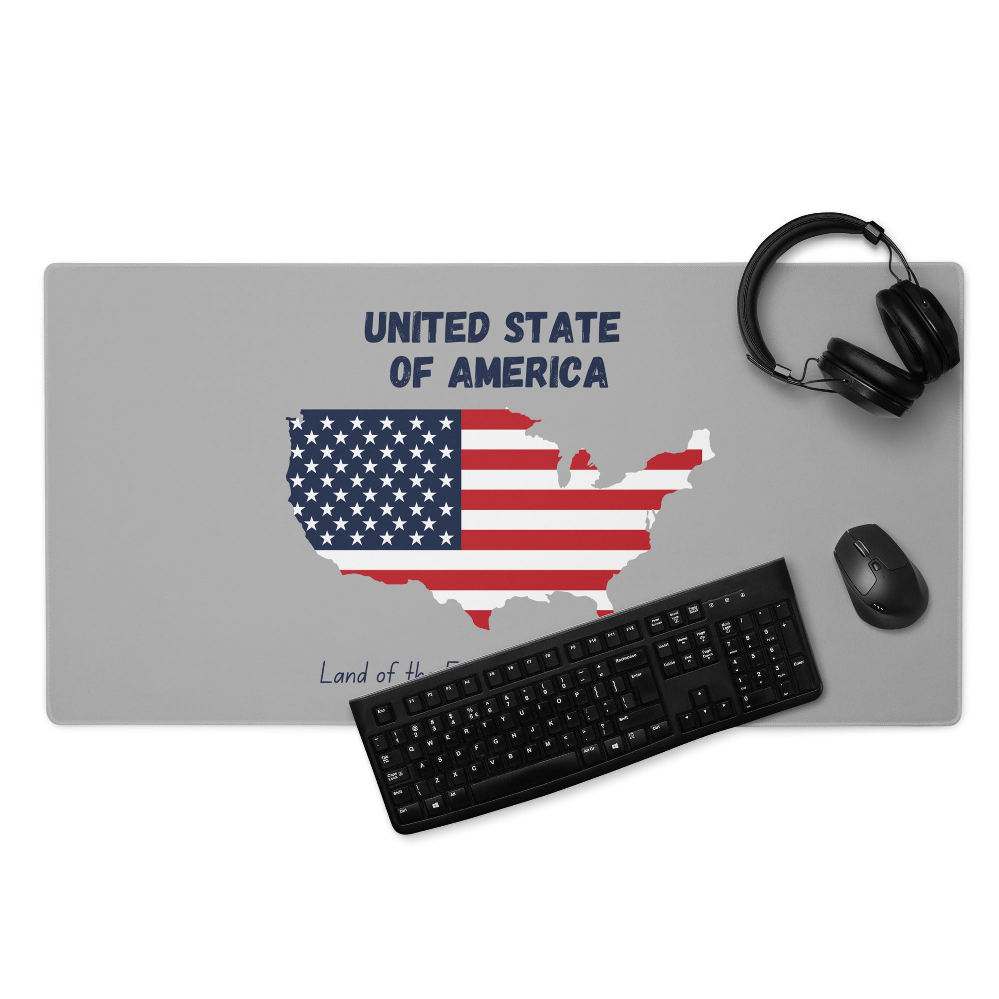 USA Flag Gaming mouse pad Landscape Gaming Mouse Pad with RGB Led, Large Gaming Mouse Pad, Extended Mouse Pad for Gamers